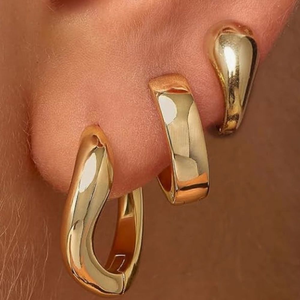 Gold hoop earring bundle